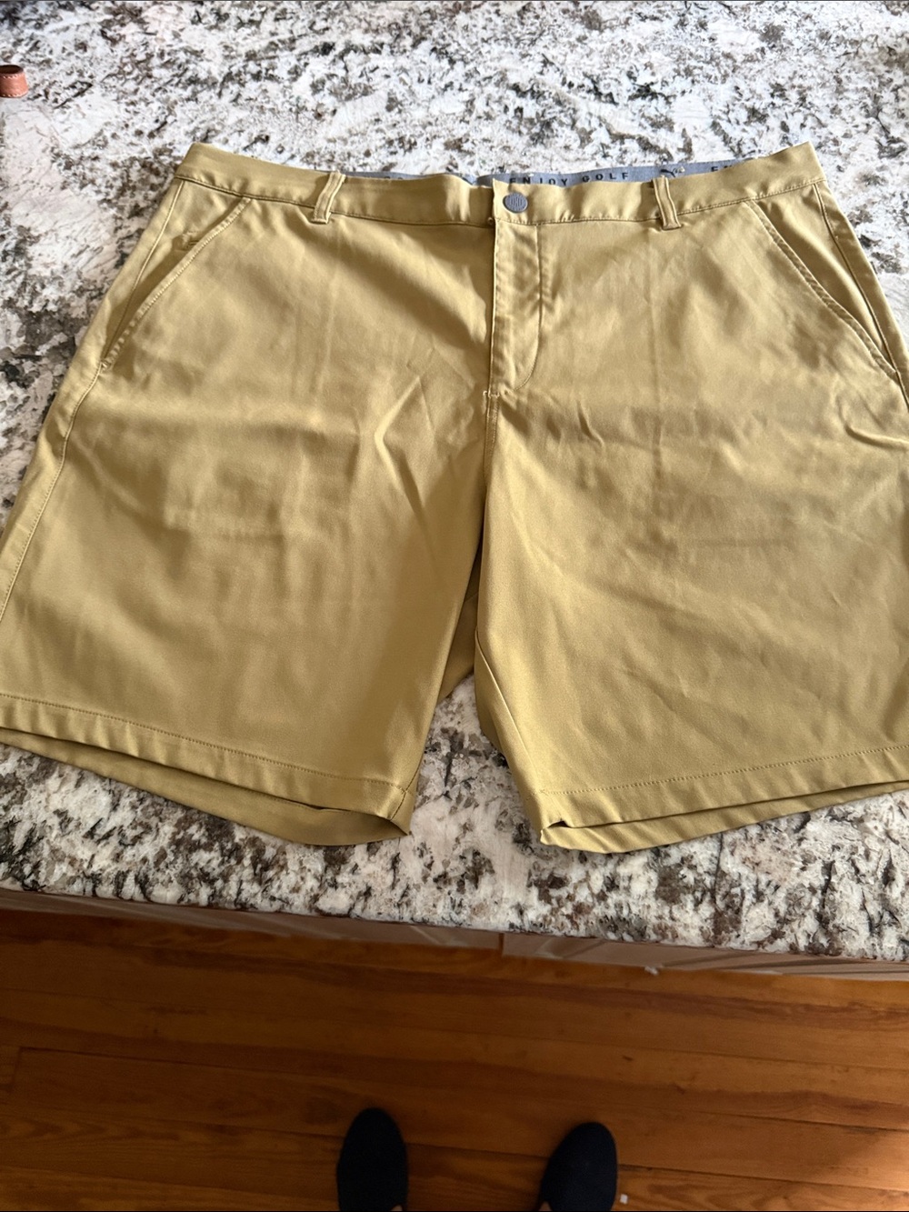 Puma Men’s Flat-Front Shorts in Mustard